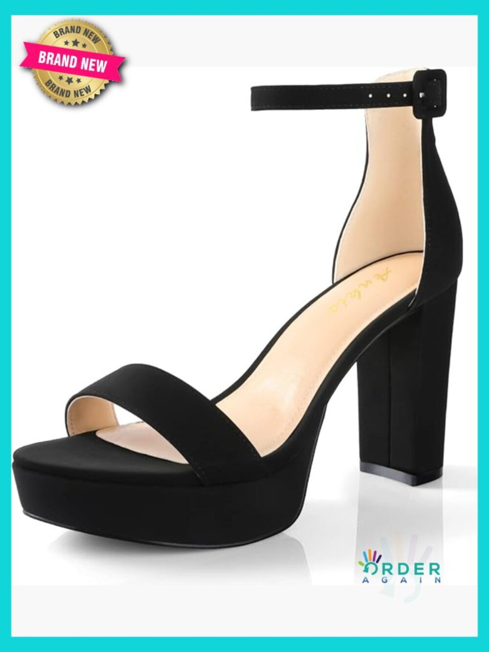 Chunky Platform Heels - 4 Inch Block Heeled Sandals Comfortable Open Toe Strappy